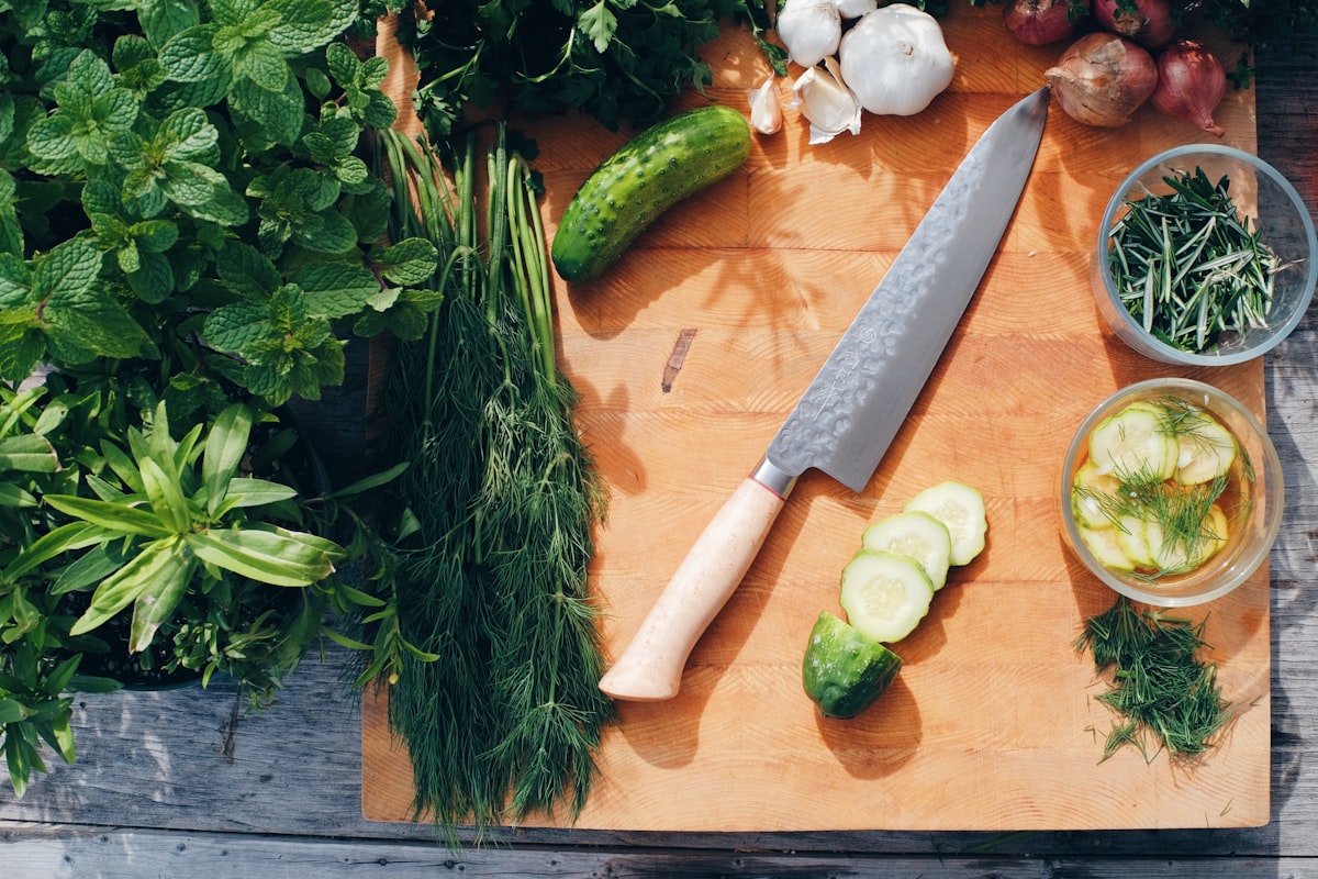 Mediterranean quinoa bowl with fresh vegetables and herbs